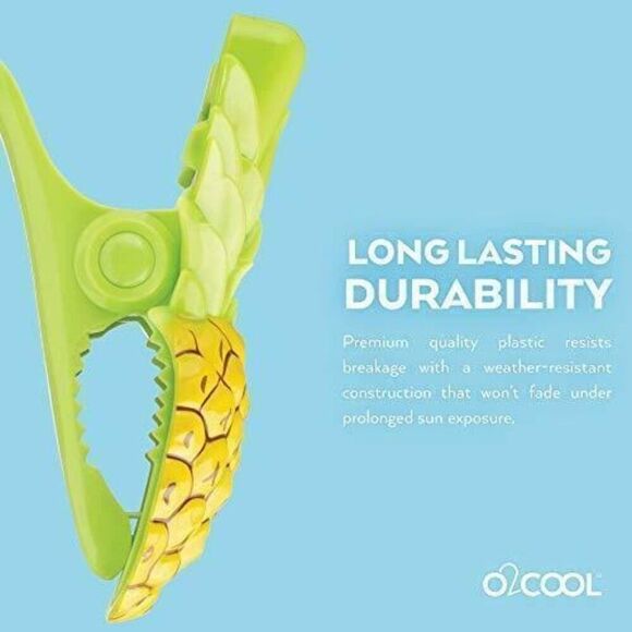 Pineapple O2 COOL Boca Clips Heavy Duty for Towels Beach Chairs Patio Pool NIP - Picture 7 of 7
